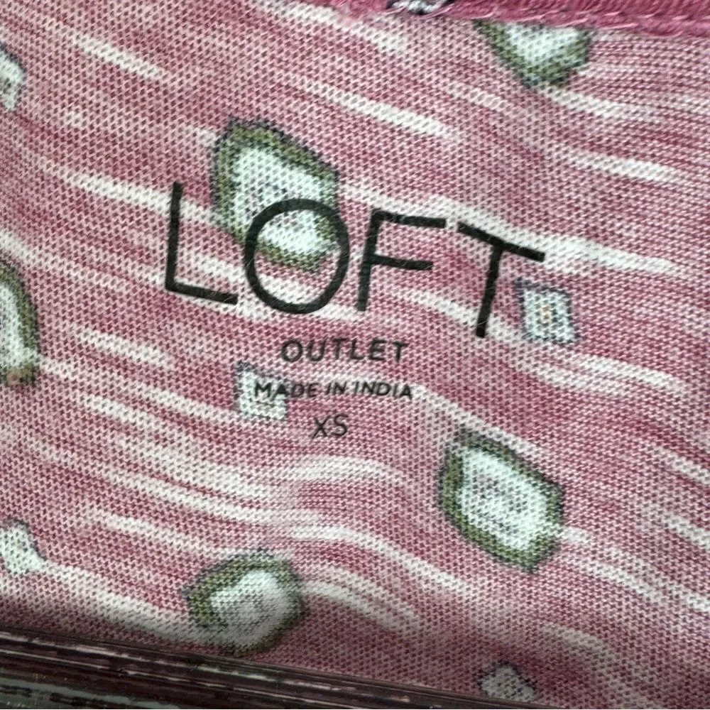 Loft Boho Printed Tassel Neck‎ Sleeveless Tank Top Shirt Pink XS